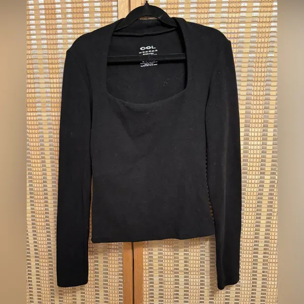 OGL Ecco Square neck Brami soft viscose acrylic top Black Size XS - Image 2