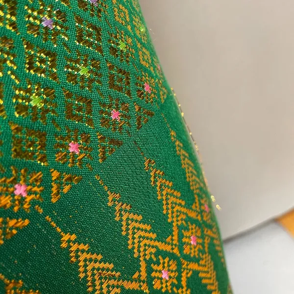 Origami Dress Formal Green Gold Mermaidcore Pointed Neckline‎ Sleeveless Women - Image 9