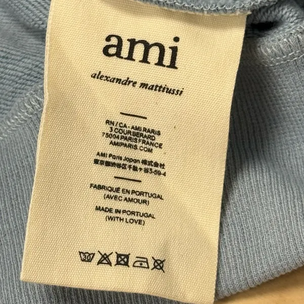AMI ALEXANDRE MATTIUSSI Blue‎ Ami De Cœur Sweatshirt In 459 Light Blue Medium - Image 9