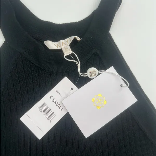 NWT WAYF‎ Ashley Halter Midi Dress with Side Slit Black Sz XS - Image 5
