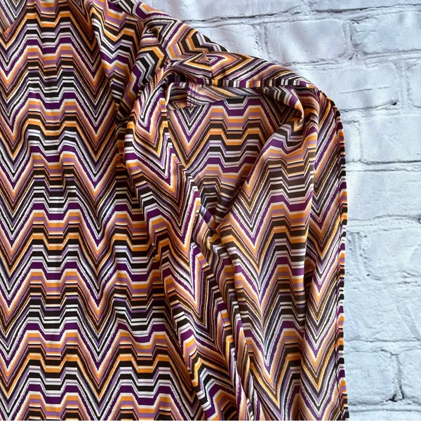Dana Buchman Geometric Cowl Sleeve Tunic Top Blouse Retro Disco XL Print Gold - Image 9