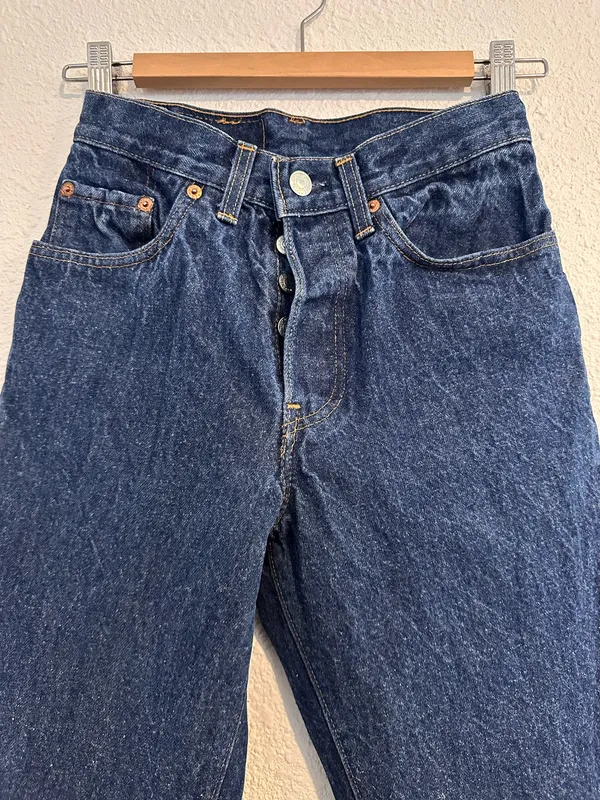 vintage levi’s 501s xx 80s straight leg slim fit dark blue wash denim jean USA - Image 4