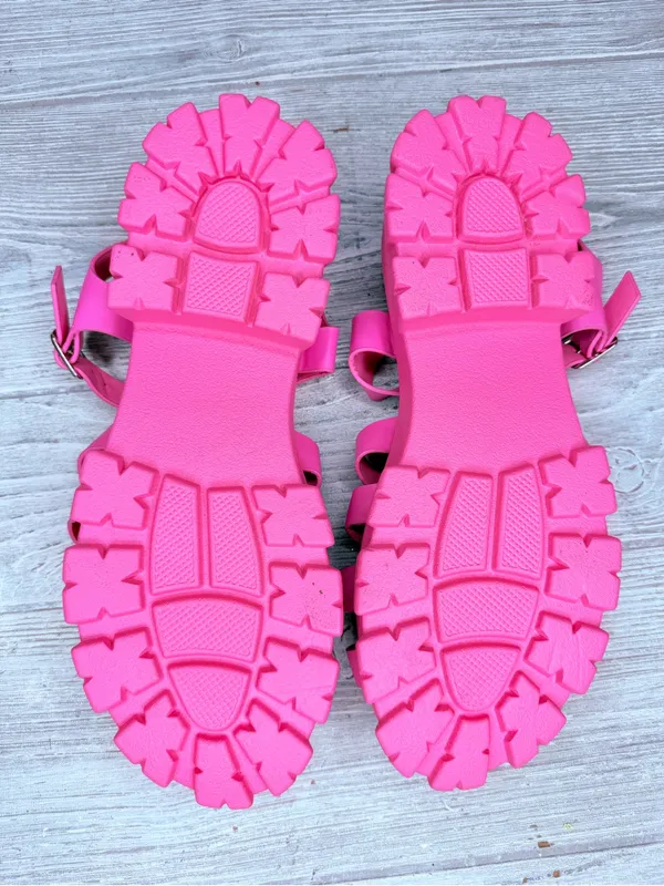 Nwt Portland Boot Company Pink Fisherman Platform Sandals shoes size 9 - Image 6