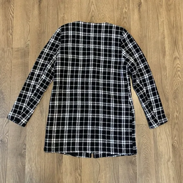 Carolina Belle houndstooth fully lined Long blazer Zipper size XS preppy college - Image 6