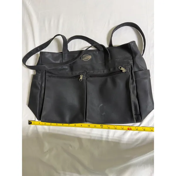 Avanti Women Black Nylon Multi-Pocket Tote Bag Shoulder Carryall Work Travel - Image 11