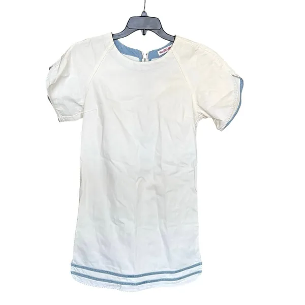 See By Chloe 100% Cotton White Denim Mini Dress Size 4 Small - Image 2