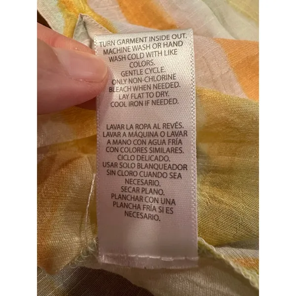 Title: Zac & Rachel XL Pastel Watercolor Stripe Button Down Shirt Roll Tab Sleev - Image 10