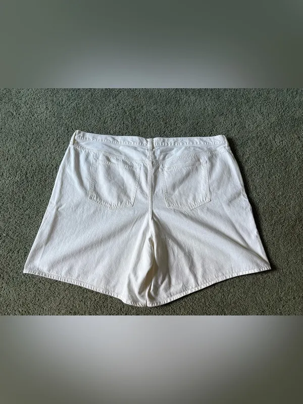 Abercrombie & Fitch The A&F Jort Curve Love Mid Rise Shorts NWT Size 36 White - Image 11