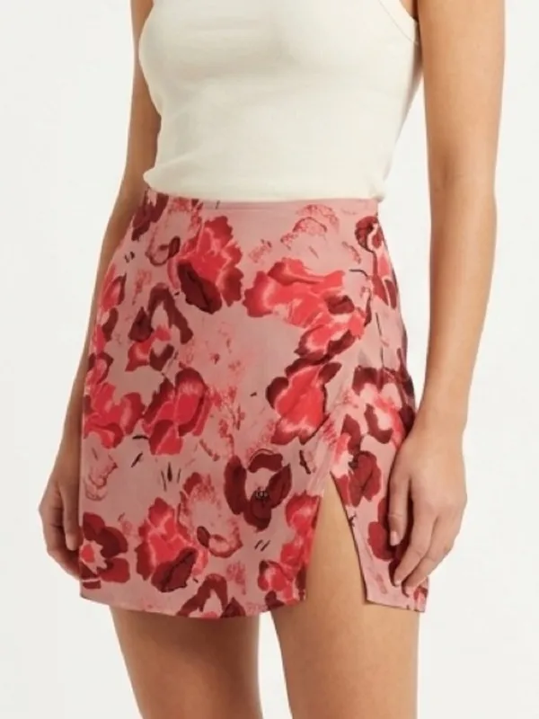 Nasty Gal Floral Split Mini Skirt Pink Lilac High Waisted Y2K Cottage Coquette 8 - Image 9