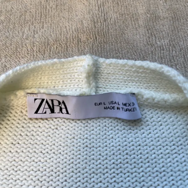 Zara Cream an blue striped Sweater long cardigan maxi dress nautical coastal L - Image 5