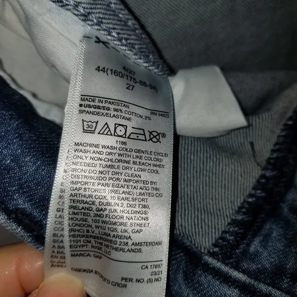 GAP High Rise Vintage Slim Jeans Size 4R 27 Dark Villa Wash Blue Stretch Denim - Image 8