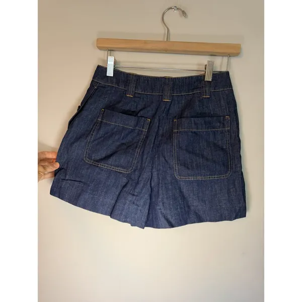 Reiss Ashby Linen Shorts Denim High Waisted Sz 2 NWT $175 - Image 7
