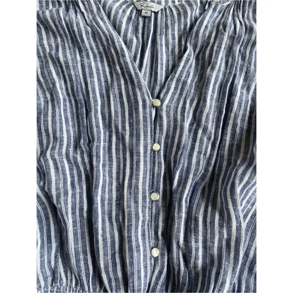 Rails Jasmine Linen Mini Dress in Tibet Stripe Blue - Image 4