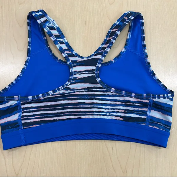 Nike Blue And Black Sports Bra Women Size Medium Exercise Workout Athletic - Image 4