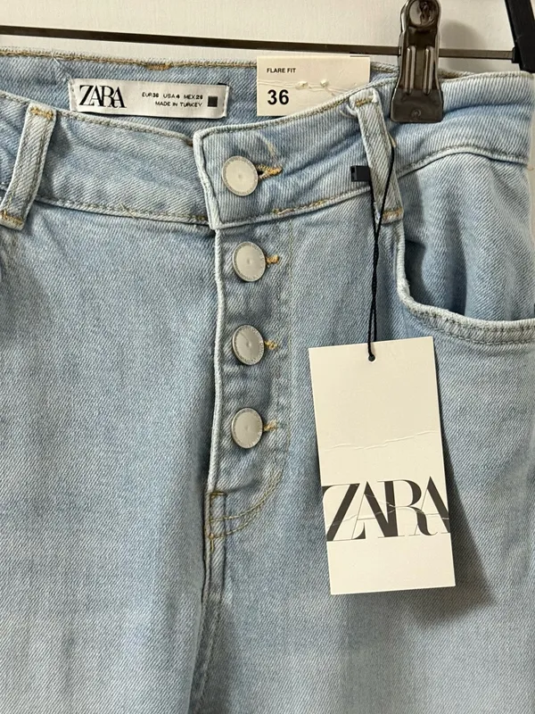 Zara Light Blue High-Rise Wide Leg Jeans NWT - Image 11