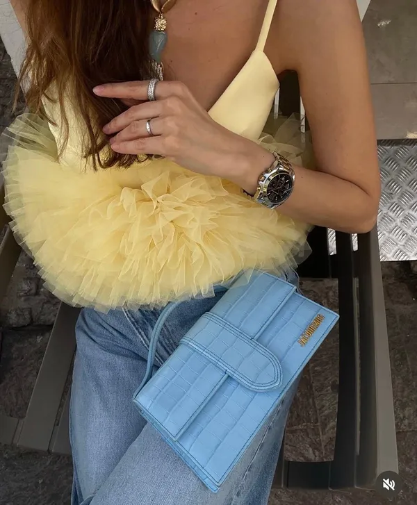 Zara top blouse butter yellow ruffle tulle - Image 4