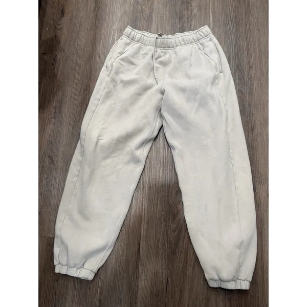 Lululemon Scuba mid-Rise Jogger‎ Cream oversized Sweatpants Sz S LW5GI0S - Image 2