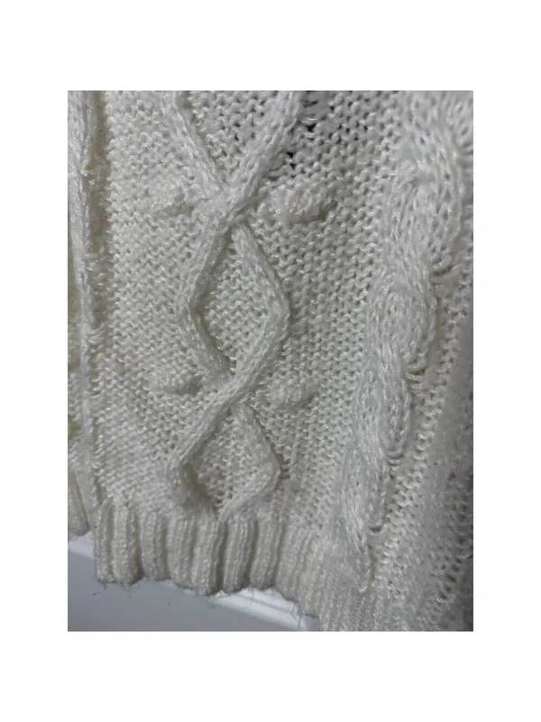 Kendall + Kylie White Cable Knit Tank Top Medium - Image 3