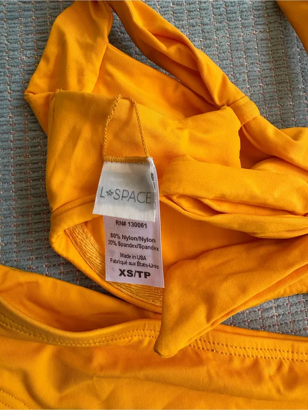 NWT L*Space Camellia bikini set mango orange extra small - Image 6
