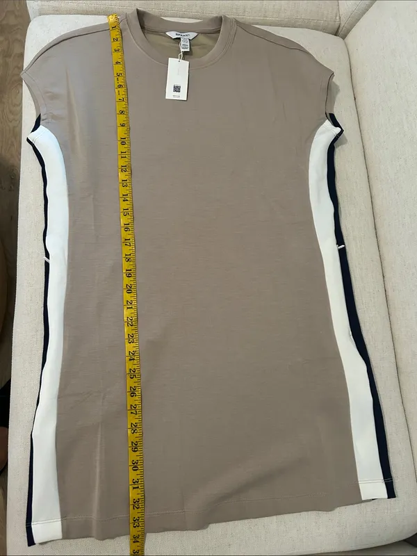 SPANX AIRESSENTIALS COLORBLOCK MINI T-SHIRT DRESS, Beige, Small, NEW NWT - Image 9