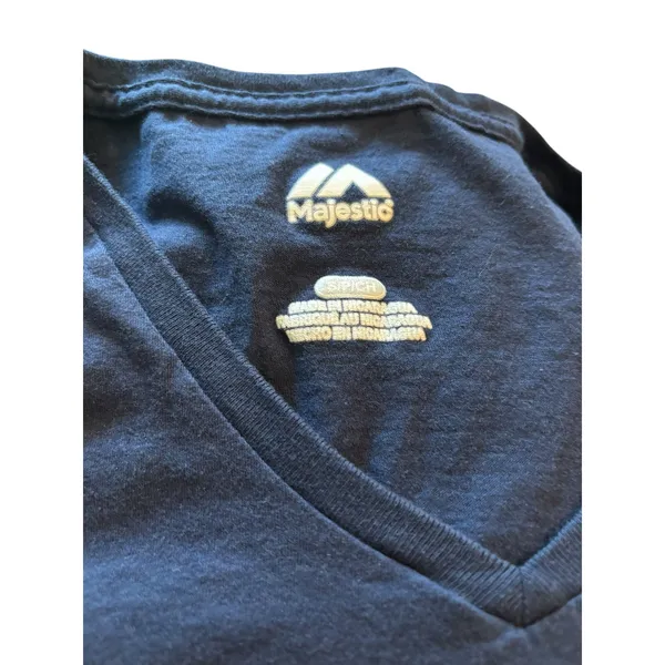 Majestic Navy Blue V-Neck Atlanta Braves Size S Women's - Image 4