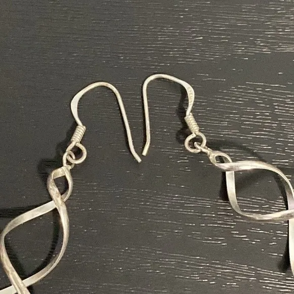 Sterling Silver Twirl Swirl Dangle Earrings - Image 5