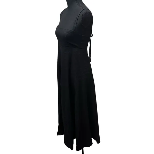 DISSH Black Linen Halter Tie Back Maxi Dress Womens Size US 8 Minimalist Coastal - Image 3