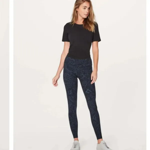 Lululemon Wunder Under HR Tight 25" Nouveau Mach Blue Black Sz 12 Luxtreme NWOT - Image 3