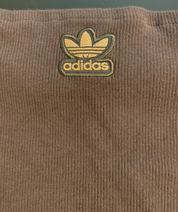 Adidas Brown Crop Tank Top Bra Women Large Athletic Athleisure Gym Activewear - Image 4