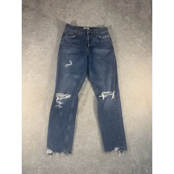 agolde feel‎ good jamie jeans button raw hem distressed 26 - Image 2