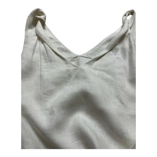 Pavietra off white linen dress twist straps sz Small - Image 4