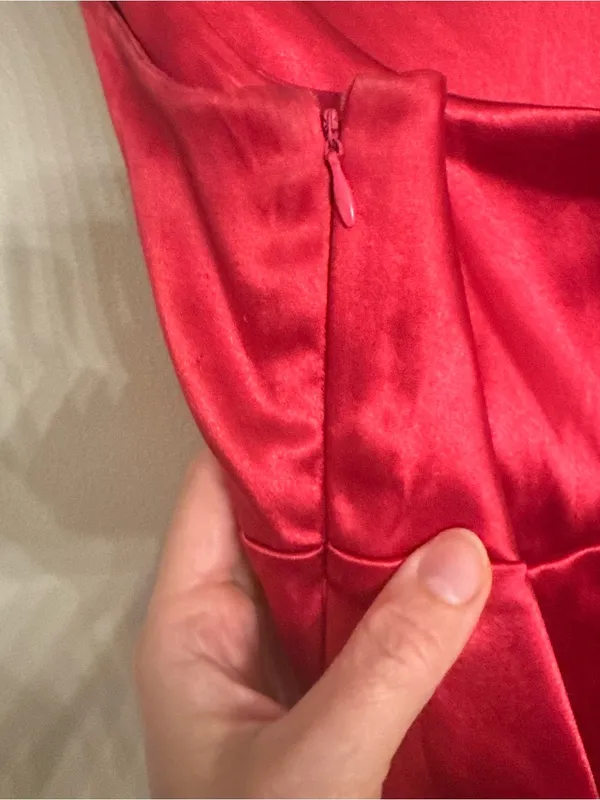 Anthropologie MAEVE ‎ Red Satin Slip Dress - Image 7
