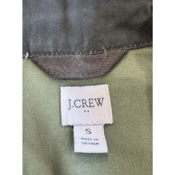 JCrew Moss Green Resin Coated Twill Field Jacket Utility Coat Womens Size Small - Image 8