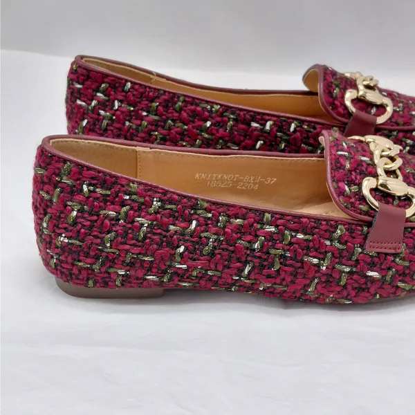 Patrizia by Spring Step Knitknot Loafers Size 37 (US 6.5-7) Tweed Office Preppy - Image 5