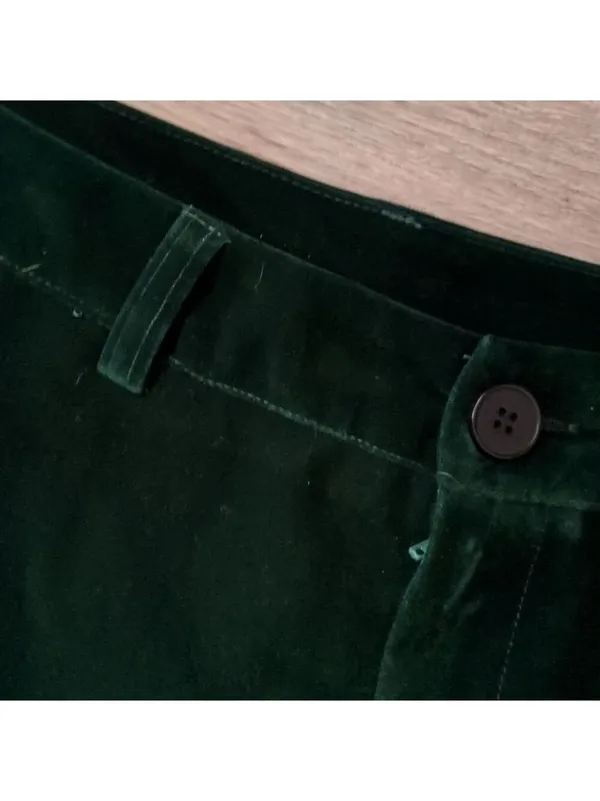 Cider Emerald Green Velour Viscose Blend Pants Size Medium. - Image 2
