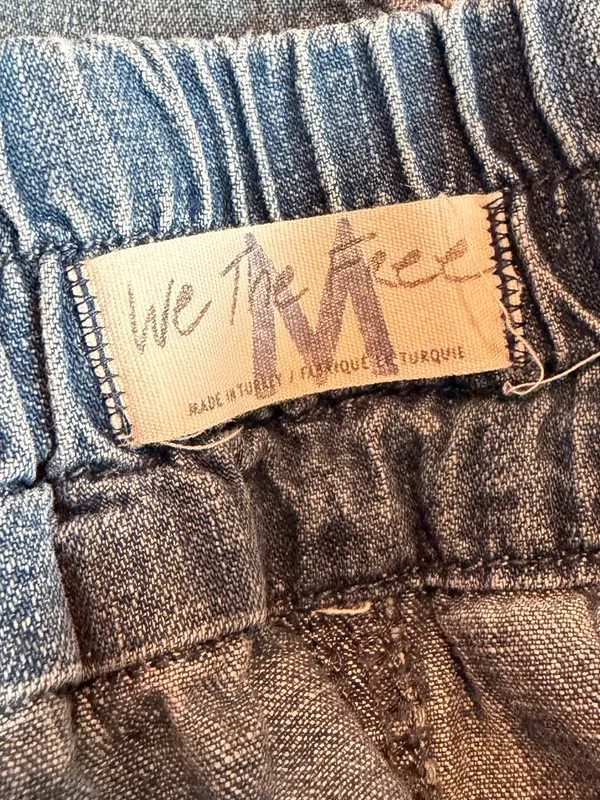 We The Free People Modern Love Jeans Paint Splatter Drawstring Size Medium Women - Image 13