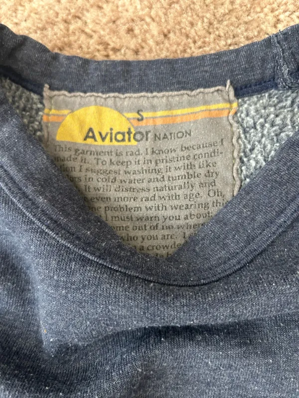 Aviator Nation Blue Rare Bandier Rainbow Stripe Sweatshirt Jogger Pants Set XS - Image 4
