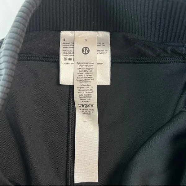 Lululemon Ribbed Softstreme Dark Gray Zip-Leg High-Rise Pants Women's Size 4 - Image 9