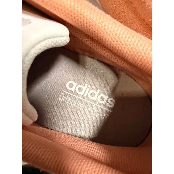 Adidas VL Court 2.0 ortholite float Peach Pink Suede Low Top Sneakers Womens 9 - Image 7
