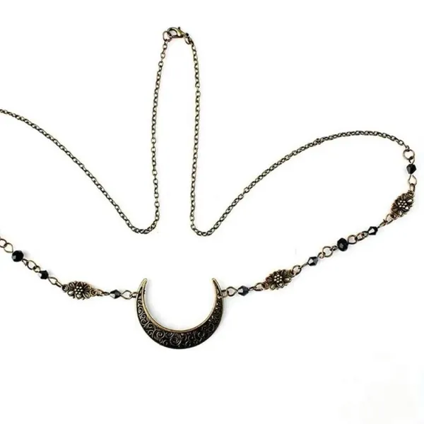 Crescent Moon Head Chain Vintage Style Headwear Hollow Pattern Gypsy‎ Bohemian - Image 3