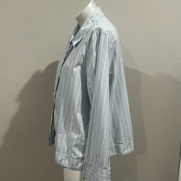COS blue striped collared button up shirt - Image 5