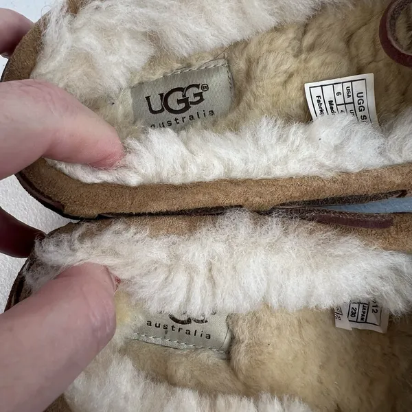 Ugg Sz 6 Dakota Slipper Leather Nubuck Beige Moccasin Slip On Shoes 5612 Women’s - Image 7