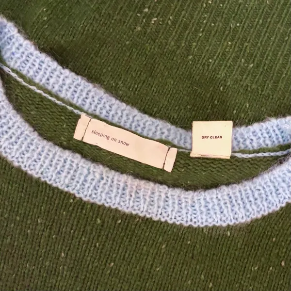 Anthropologie SLEEPING ON SNOW Green Cashmere Wool Button Sweater Knit Small - Image 11