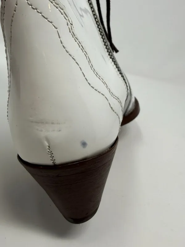Free People New Frontier Western Cowboy Boot Womens 6.5 White Patent Leather NWT - Image 16