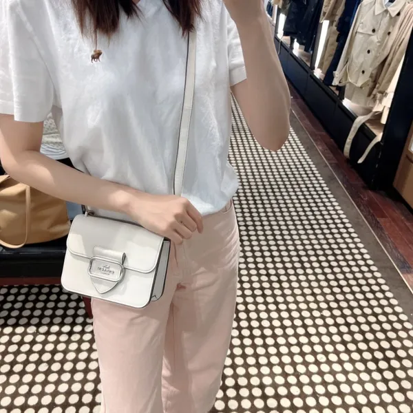 Coach Morgan Square Crossbody Chalk White Crossgrain Leather CL416 NWT $398 - Image 6