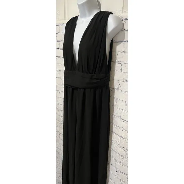 Lulus Divine Muse Black Wide-Leg Jumpsuit Size Large - Image 3