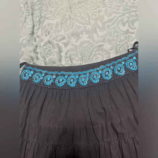 Issue New York Whimsy‎ Tiered Maxi Skirt Blue Size 12 - Image 9