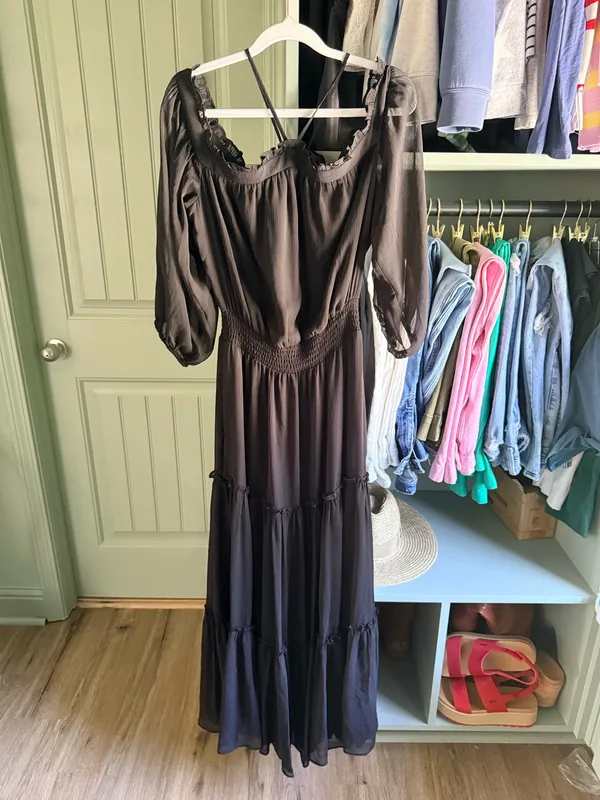 1.STATE Halter Neck Tiered Maxi Dress - Image 2