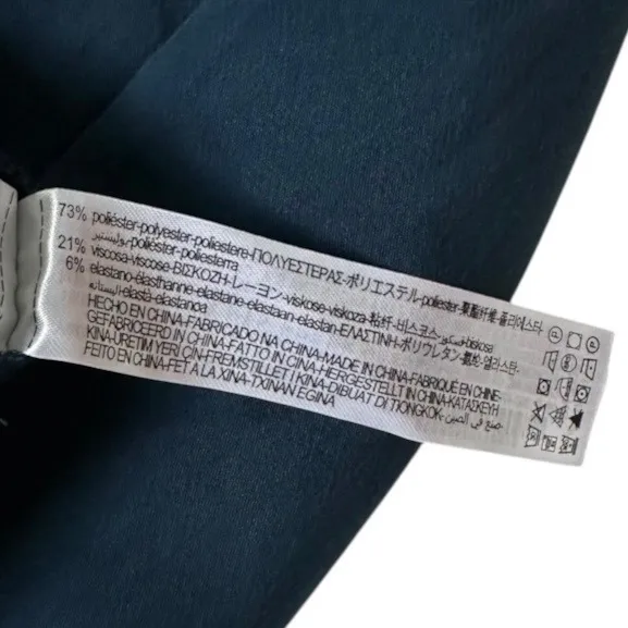 Zara Women Medium Blue High Rise Tapered Dress Pants Trousers V-Back Notch |0293 - Image 7