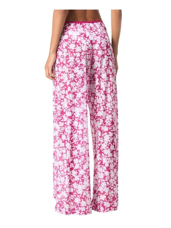 NWT Michael Michael Kors Print Cover Up Pants Mesh Bright Wild Berry Pink XS/S - Image 2